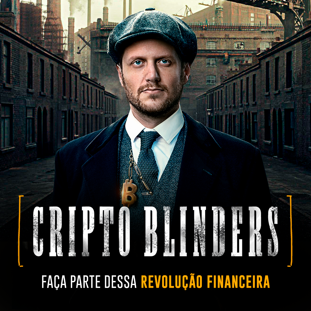 Imagem inspirada na série Peaky Blinders com referência ao curso Cripto Blinders, simbolizando estratégia e inteligência no mercado cripto.