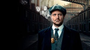 Imagem de capa com estética inspirada em Peaky Blinders representando o estilo e estratégia do curso Cripto Blinders.