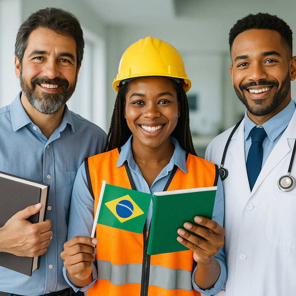 Jovens brasileiros em ambiente educativo se preparando para o mercado de trabalho através do programa Jovem Aprendiz
